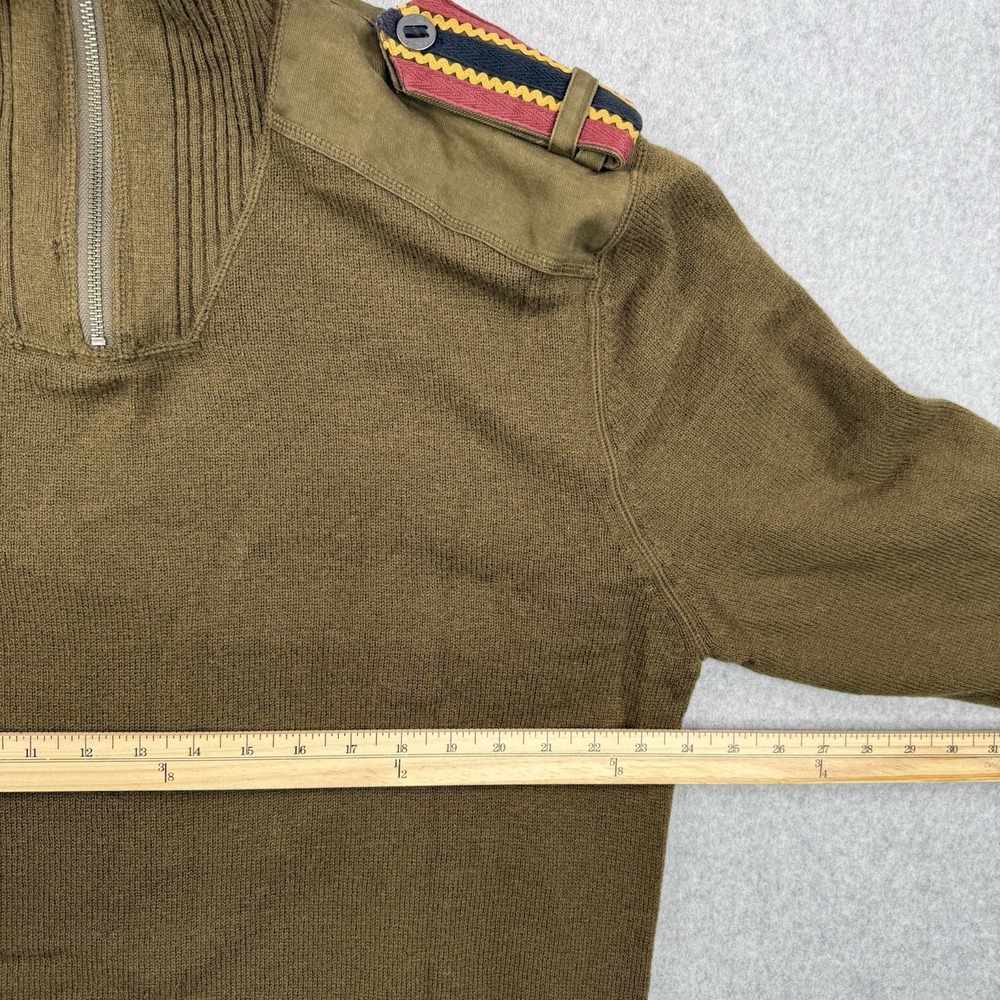 Vintage Oakley Sweater Mens 2XL Green Lambswool Science And Art Military 1/4 Zip - Picture 15 of 16